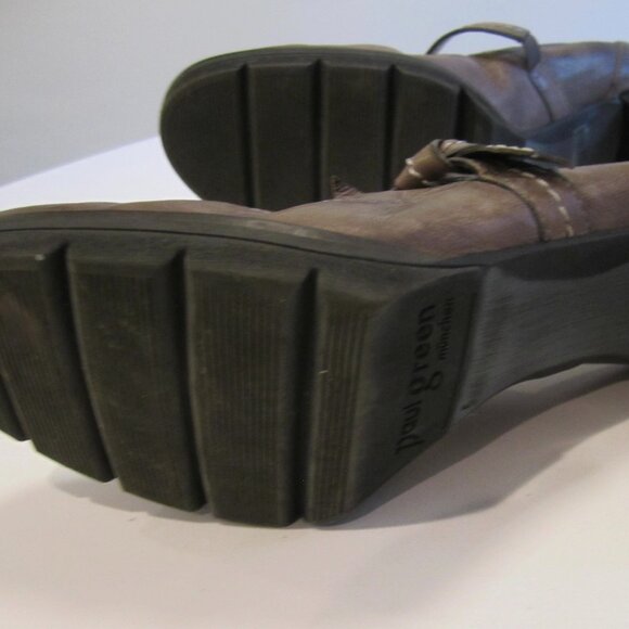 GRAY Austria 5 US7.5 EU 38 PAUL GREEN DAHLIA STACKED HEEL MARY JANE pump +BOX - Picture 6 of 9